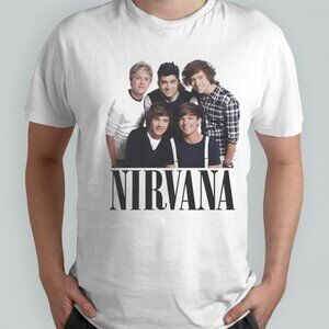 Nirvana T-Shirt One Direction Funny Crossover Meme Music Fan Graphic Tee 92